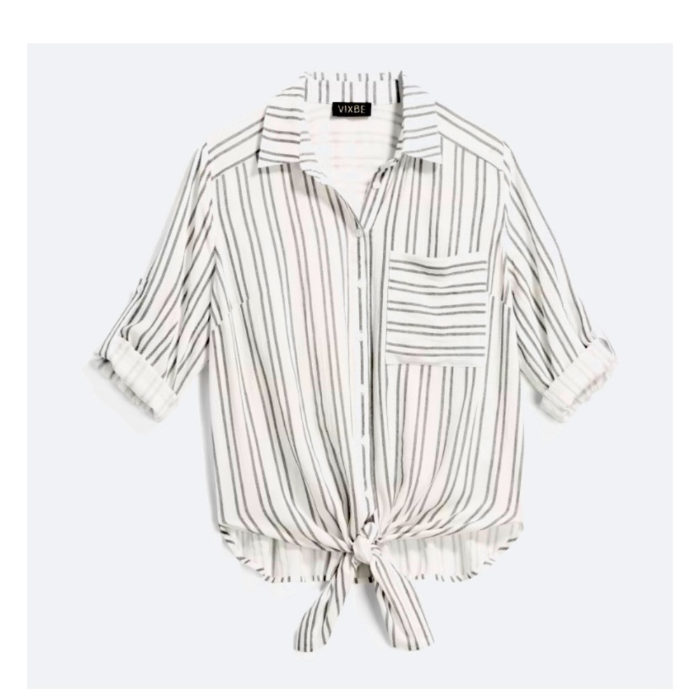 Vixbe Thompkins Tie Front Top